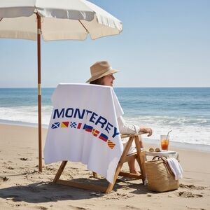 Monterey Boats Nautical Flags  Large Beach Towel Yachting Sport Boat 60"×36"